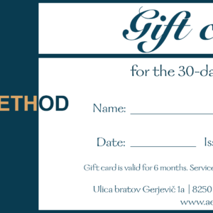 GIFT CARD FOR THE 30-DAY PROGRAM